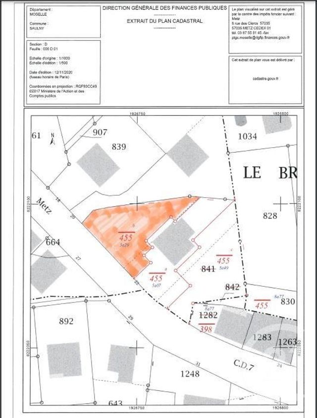 terrain à vendre - 529.0 m2 - SAULNY - 57 - LORRAINE - Century 21 Agence Des Coteaux